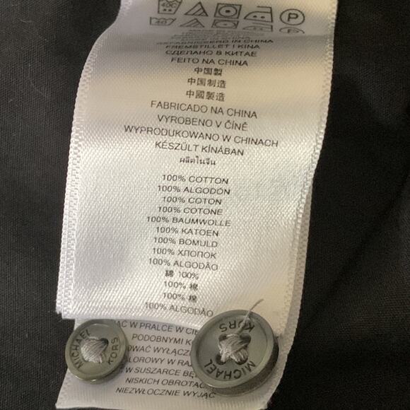 Michael Kors Men's Large Tailored Fit Black, Button down Dress Shirt 100% Cotton - Picture 9 of 11